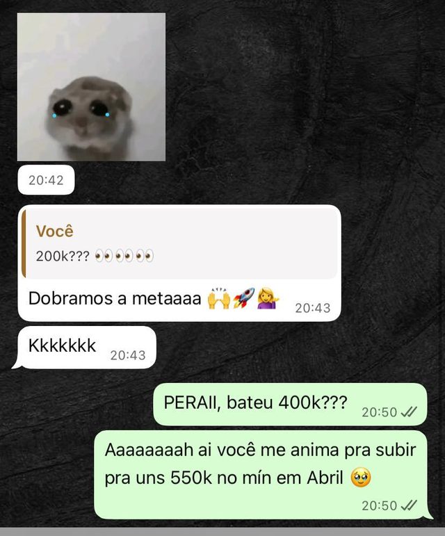 Conversa de cliente que dobrou a meta e bateu R$400 mil