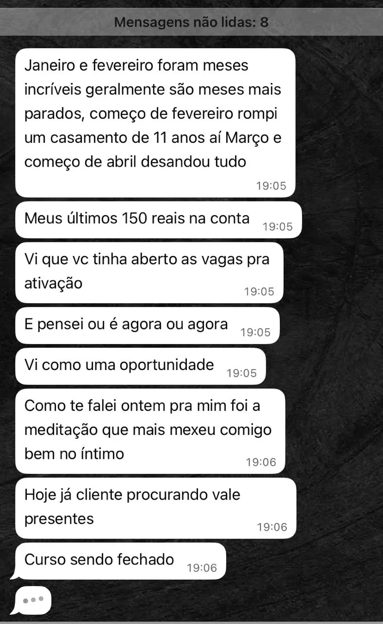 Conversa de cliente que estava com os últimos R$150 na conta e virou o jogo